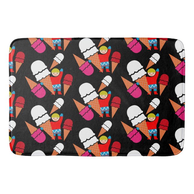 Vintage Retro Ice Cream Art Badrumsmatta (Framsidan)