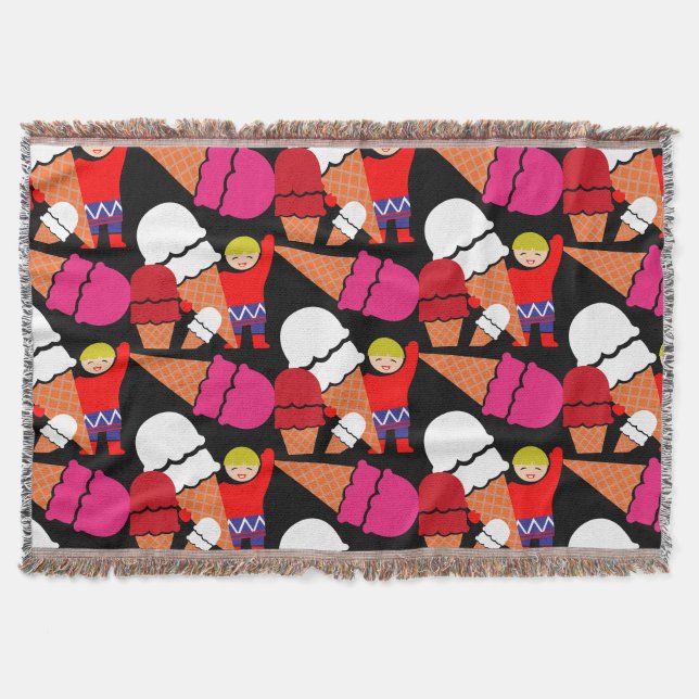 Vintage Retro Ice Cream Art Filt (Framsidan)