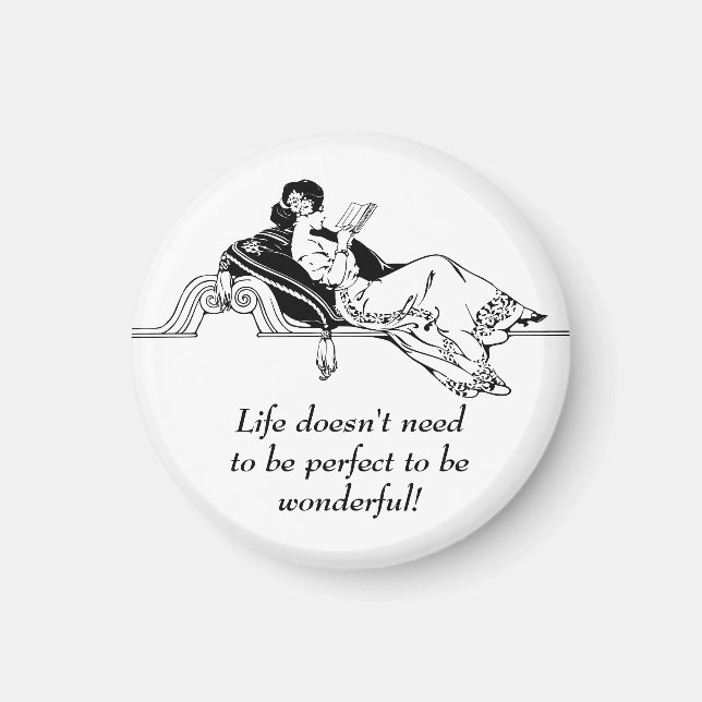 Vintage Retro-inspirationLife-citat Magnet (Framsidan)