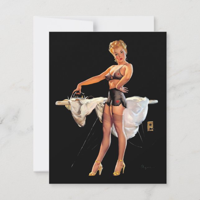 Vintage Retro Ironing Pinup Girl (Framsida)