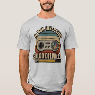 Vintage Retro Italiensk Spelare Level Up T Shirt