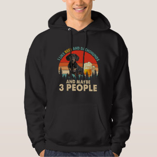 Vintage Retro jag gillar öl och docka kanske 3 p Hoodie