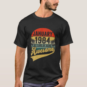 Vintage Retro Januari 1984 38 Födelsedagsgåvor 38 T Shirt