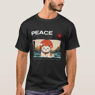 Vintage Retro Japansk katt T-Shirt
