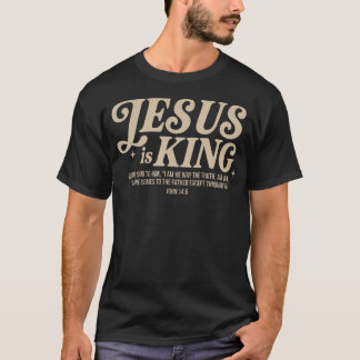 Vintage Retro Jesus Är Kung Namn Present För Kid T Shirt