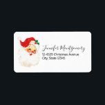 Vintage Retro Jolly Jultomten-jul Adressetikett<br><div class="desc">Adressetiketter med vintage bild i jultomten ansikte. Lycklig och jolly med runda rosiga kinder.</div>