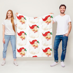 Vintage Retro Jolly Jultomten-jul Fleecefilt