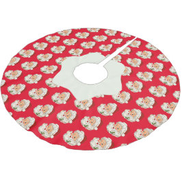 Vintage Retro Jolly Jultomten jul Julgransmatta Borstad Polyester