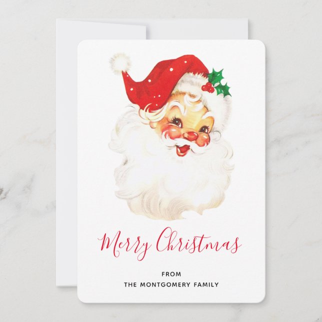 Vintage Retro Jolly Jultomten-jul Julkort (Framsida)