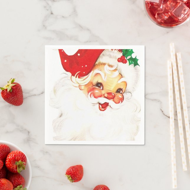 Vintage Retro Jolly Jultomten-jul Pappersservett (Insitu)