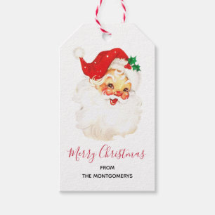 Vintage Retro Jolly Jultomten-jul Presentetikett