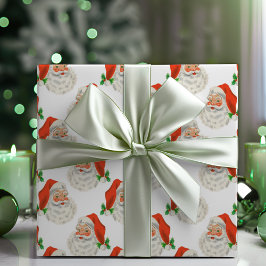 Vintage Retro Jolly Jultomten jul Presentpapper