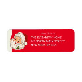 Vintage Retro Jolly Jultomten jul Returadress Etikett