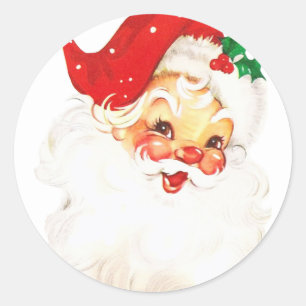 Vintage Retro Jolly Jultomten-jul Runt Klistermärke