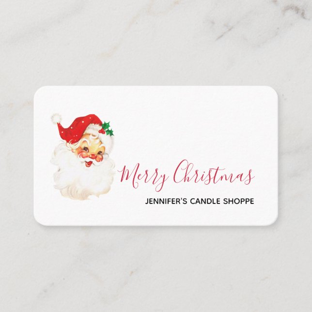 Vintage Retro Jolly Jultomten-jul Visitkort (Framsida)