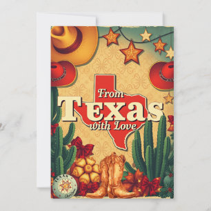 Vintage Retro-jul från Texas med Kärlek Julkort