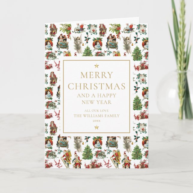 Vintage Retro-jul Helgkort (Framsida)