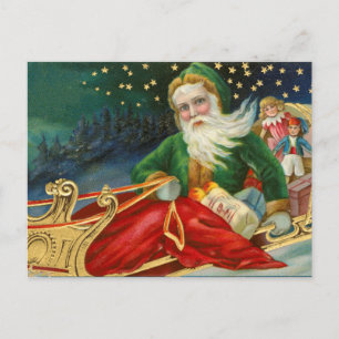 Vintage Retro jul Jultomten Vykort