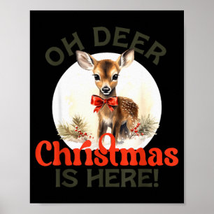 Vintage Retro Jul Renar Åh Älg Jul Poster