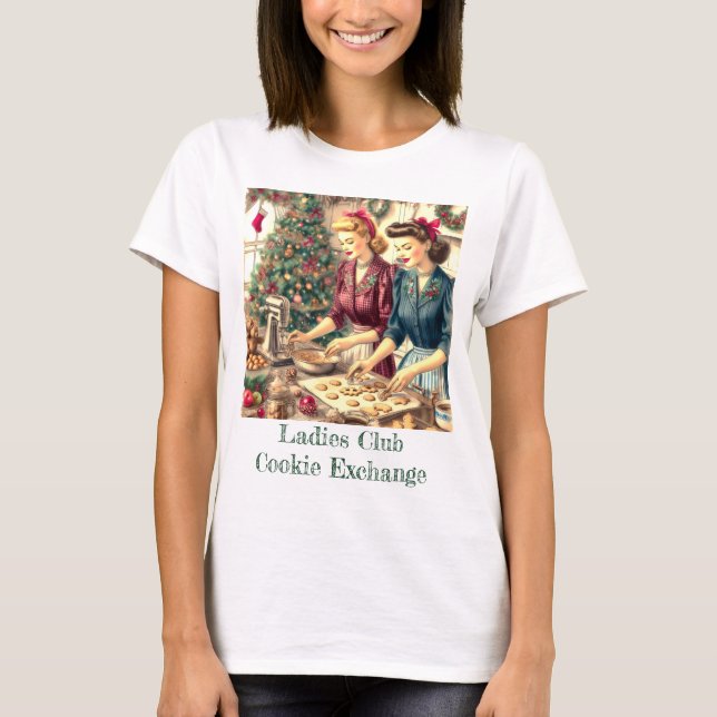 Vintage Retro Julgodis Utbyte  T Shirt (Framsida)