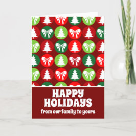 vintage Retro Julgranar och Bows Helgkort