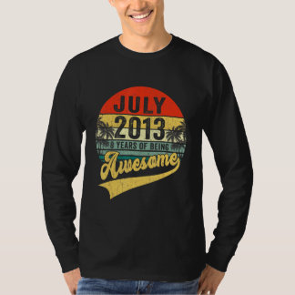 Vintage Retro Juli 2013 8-års födelsedag 8 år gamm T Shirt