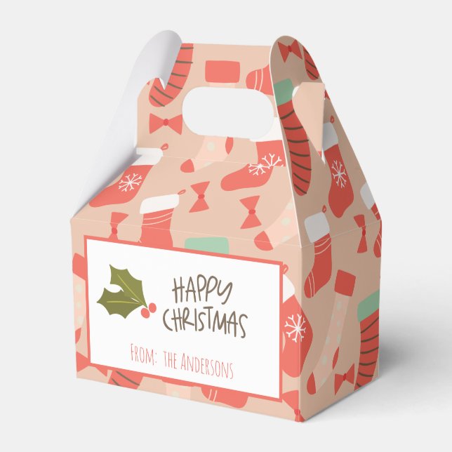 Vintage Retro-julinventering Presentaskar (Framsidan Sidan)