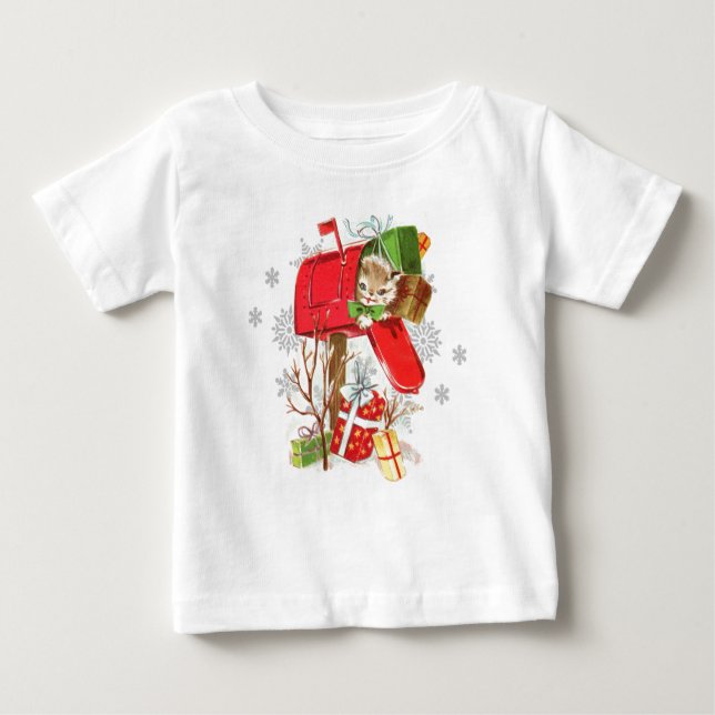 Vintage Retro-julklapp T-Shirt för Baby (Framsida)