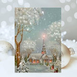 Vintage Retro-julkyrkan Glitter Winter Julkort<br><div class="desc">Vackra Vintage-julkyrkan glitter vinterscenen snö. Perfekt utöver din vintage eller underbar för att skicka ut till familj och vänner för julhelgen. Detta kan överföras till andra produkter,  inklusive ett vikt helgdag-kort.</div>