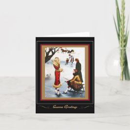 Vintage Retro-jullisskal 1920s kort