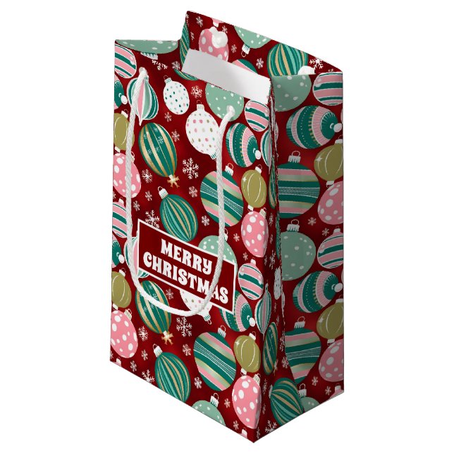 Vintage Retro-julprydnader och Snöflingor (Framsidan Vinklad)