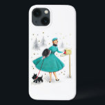 Vintage Retro-jultoman med Scotty Hund<br><div class="desc">Vintage Retro-julkvinnan med en skotsk Hund. Det här skulle vara ett sött fodral för din mobila eller unika gåva till en vän eller familjemedlem för julhelgen.</div>