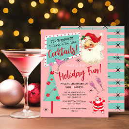 Vintage Retro jultomte Party Inbjudningar