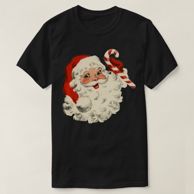Vintage Retro Jultomten Candy cane julhus T Shirt (Design framsida)