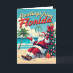Vintage Retro Jultomten vid Beach-Florida Kort<br><div class="desc">Skicka helgdag från soliga stränder med den här Vintagen Retro Jultomten på Beach-kortet! Med en roligt, nostalgisk design av Santa som njuter av Florida kusten, ger det här kortet en varm och visuell beröring till dina julhälsningar. Perfekt för alla som kärlek retro och tropiska helgdagar är ett unikt sätt att...</div>