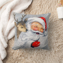 Vintage - retro jultomtenndekaler kudde