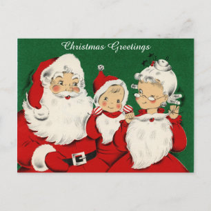 Vintage Retro-jultomtkort Helg Vykort