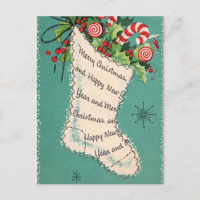 Vintage Retro julvykort Helg Vykort (Framsida)