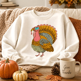 Vintage Retro Kalkon Höst Thanksgiving T Shirt