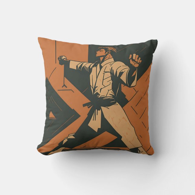 vintage retro karate kudde (Framsida)