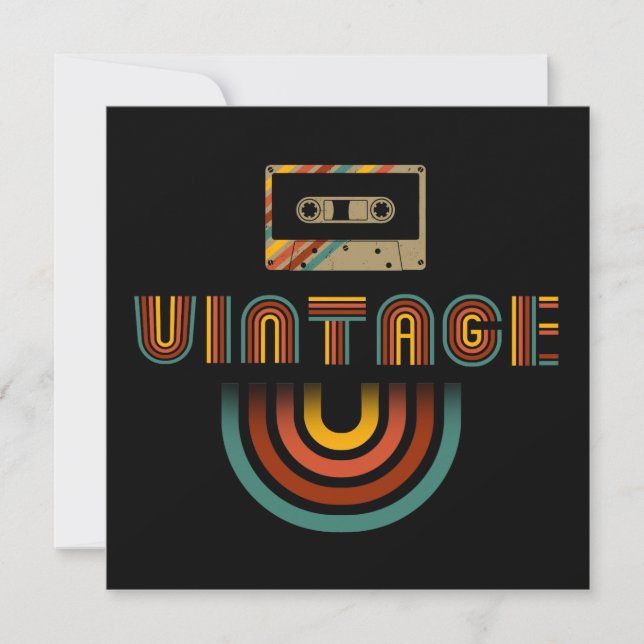 Vintage Retro Kassettdäckare  Inbjudningar (Framsida)