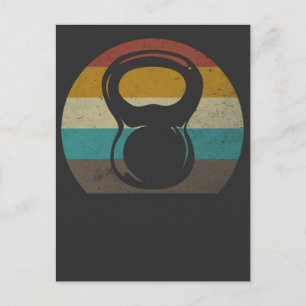 Vintage Retro Kettlebell Gymträning Vykort