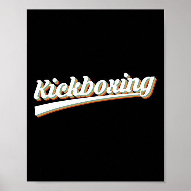Vintage Retro Kickboxning Kickboxare  Poster (Framsidan)