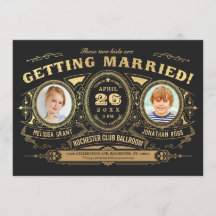 Vintage Retro Kids Photo Wedding-folie