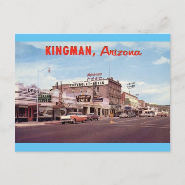 Vintage Retro Kingman Arizona vykort (Framsida)