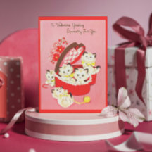 Vintage Retro Kitten 50s Sweet Rosa Valentine