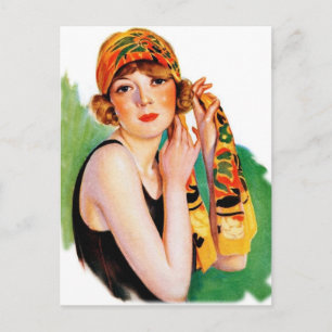 Vintage Retro Kvinnor 20-talet Deco Flapper Flicka Vykort
