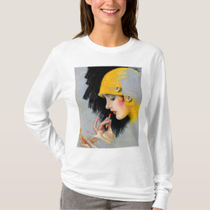 Vintage Retro Kvinnor 20-talet Hollywood Läppstift Tee Shirt