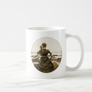Vintage Retro Kvinnor Foto Rodd Rodd Rodd Din Båt Kaffemugg