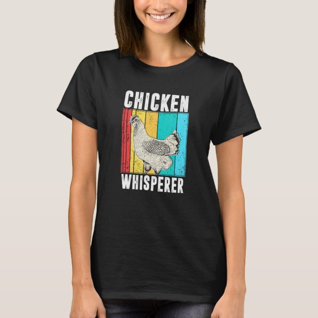 Vintage Retro Kycklingflüsterare T Shirt (Framsida)
